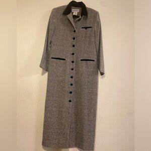 Jessica Howard Black and White Tweed Coat